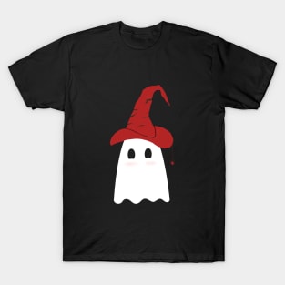 Shy ghost with witch hat T-Shirt